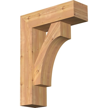 Ekena Millwork Westlake Block Smooth Bracket w/ Offset Brace, Western Red Cedar, 7 1/2"W x 24"D x 32"H BKT0806X24X32WTL05SWR